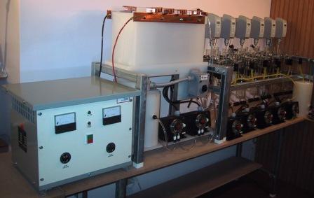 Laboratory (bench) scale electrowinning pilot plant with solvent extraction pilot plant.