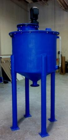 Fibreglass leach tank.