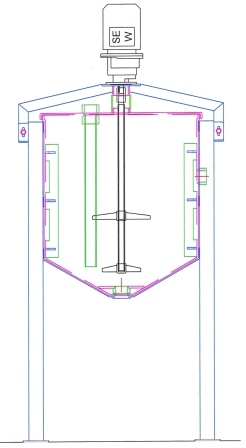 Drawing of an agitation tank.